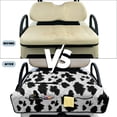 thumbnail image 6 of COEQINE Universal Golf Cart Seat Cover for 2-Seaters, Folds Like a Bag with Handle, 51.2x30.3 Inch Fit for EZGO/Yamaha/Club Car, 4-Pocket, Machine Washable, Black White Cowhide Cow Print, 6 of 8