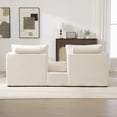 thumbnail image 4 of 82.68" Wide Extra-Large Double-Seater Sofa, Chenille Upholstered with 4 Pillows, for Bedroom, Living Room, Window Seat, Beige, 4 of 10