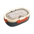 thumbnail image 2 of Nsxcdh Lunch Box Clamshell Lunch Box Compartment Office Workers Microwave Heating Children's Lunch Box Plastic Student with Fork and Spoon, 2 of 6