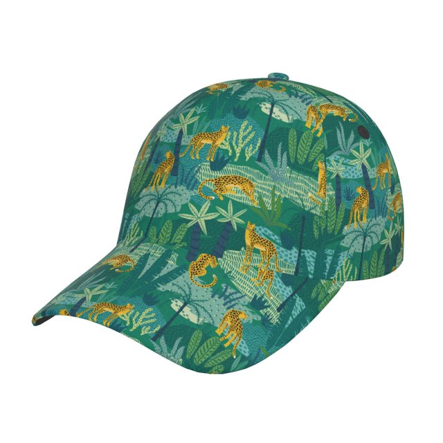Fotbe Jungle Leopard Gorro Clásico de Béisbol, Gorra Ajustable con Broche Snapback, Gorro de Exterior de Algodón Suave