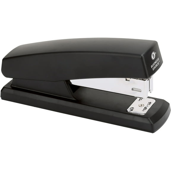 Business Source Half-strip Stapler - 20 Sheets Capacity - 105 Staple Capacity - Half Strip - Black | Bundle of 5