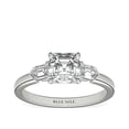 thumbnail image 1 of 0.75 Carat Excellent Asscher Cut Real Diamond New Design Three Stone Ring for Wedding Solid 18K White Gold Size 11, 1 of 8