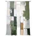 thumbnail image 2 of Abstract Oil Painting Sheer Curtains 96 Inches Long 2 Panels Watercolor Green Graffiti Light Filtering Semi Sheer Window Curtains Drapes for Bedroom Living Room 52"x96", 2 of 7