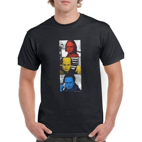 Dwight With Wigs T-Shirt Men The Office, Male 5X-Large