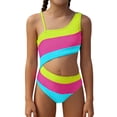 thumbnail image 5 of LIJCC Toddler Girl One-Piece Color-Block Swimsuit – Asymmetrical Strap Design with Cutout Waist Detail, Bold Striped Pattern, Perfect for Beach & Pool Adventures, 5 of 5