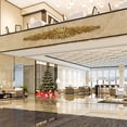 thumbnail image 2 of GKI/Bethlehem Lighting LED Lighted Commercial Manhattan Lightspray Christmas Swag - 9' - Gold, 2 of 9