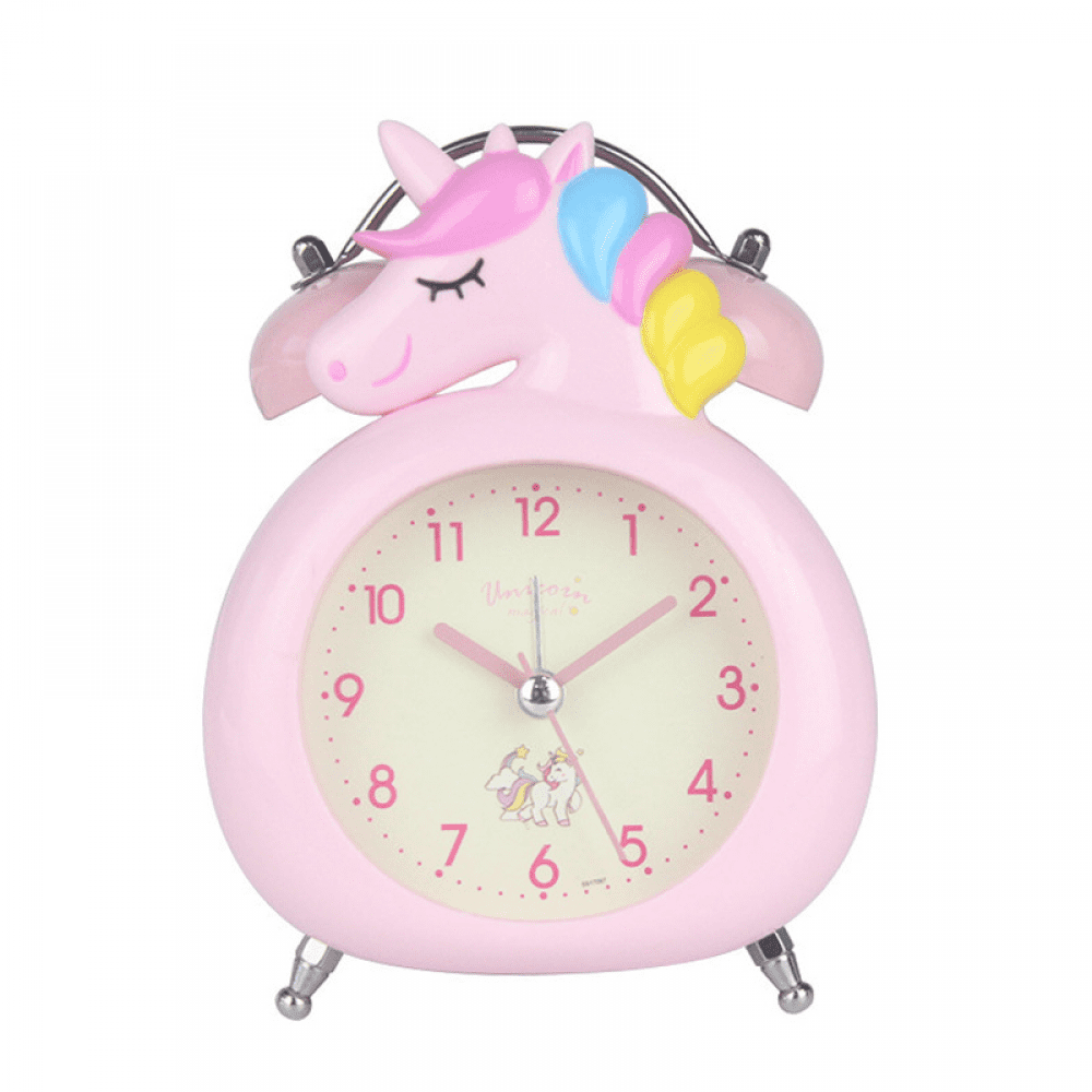 TIMPCV Unicorn Alarm Clock for Girls,Vintage Loud Twin Bell Cartoon