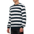 thumbnail image 4 of INSPIRE CHIC Men's Striped Sweatshirt Regular Fit Round Neck Long Sleeves Printed Pullover Sweatshirts M Navy White, 4 of 7