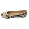 thumbnail image 2 of Victoria K Women's Leopard Print Three Belt Straps With Buckles Ballerina Flats, 2 of 2