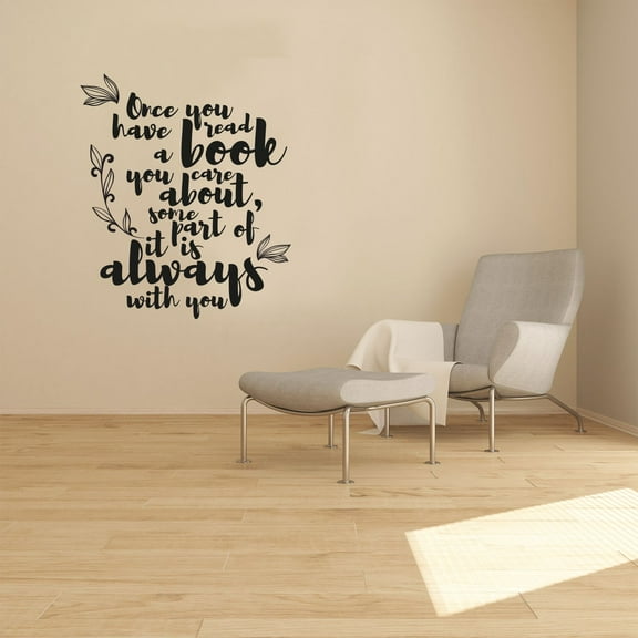 Once You Have Read A Book You Care About - Reading Life Quote Vinyl Wall Art Wall Sticker Wall Decal Home Library Area Boys Girls Kids Wall Décoration Design Wall Décor Decal Size (40x24 inch)