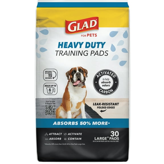 Glad for Pets Heavy Duty Activated Carbon Training Pads - 24" x 24" 30ct