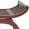 thumbnail image 4 of Curved Design Mission Style Stool with Slatted Seating, Brown, 4 of 5