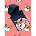 thumbnail image 3 of Corgi Smile I Heart Corgi Hoodie Women -Image by Shutterstock, Female 4X-Large, 3 of 4