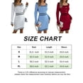 thumbnail image 4 of Deago Women's Ribbed Knit Bodycon Sweater Dress Button Long Sleeve Square Neck Elegant Midi Pullover Dresses (Blue, XL), 4 of 9