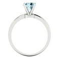 thumbnail image 4 of 1 ct Round Cut Simulated Blue Diamond Solitaire 18K White Gold Womens Engagement Ring, 4 of 5