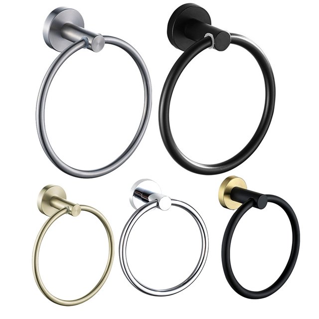 Towel Holder Stainless Steel Practical Fixing Rings Hanging Rack Exquisite Convenient Hanger Stand for Home Bathroom Kitchen Use Bright color