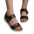 thumbnail image 2 of Vedolay Skechers Sandals for Women Wedge Sandals for Women Summer Comfortable Walking Ankle Strap Buckle Shoes,Black 8, 2 of 5