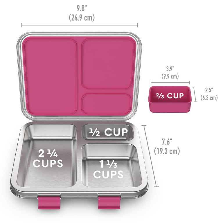 Stainless Steel Bento Box With Silicone Cover, Compact Lunch Box With Full  Silicone Protection, Heat Insulation/anti-collision/shockproof, Suitable  For Children And Adults, With Dip Container, Can Be Placed In Lunch Bag And  Backpack