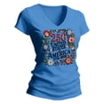 thumbnail image 4 of MEICHEN Women's 250Th Anniversary Print V Neck T Shirt 250Th Anniversary Tshirt Patriotic Tee, 4 of 4