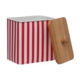 Celebrate It Red & White Striped Metal Container with Lid , Red, White ...