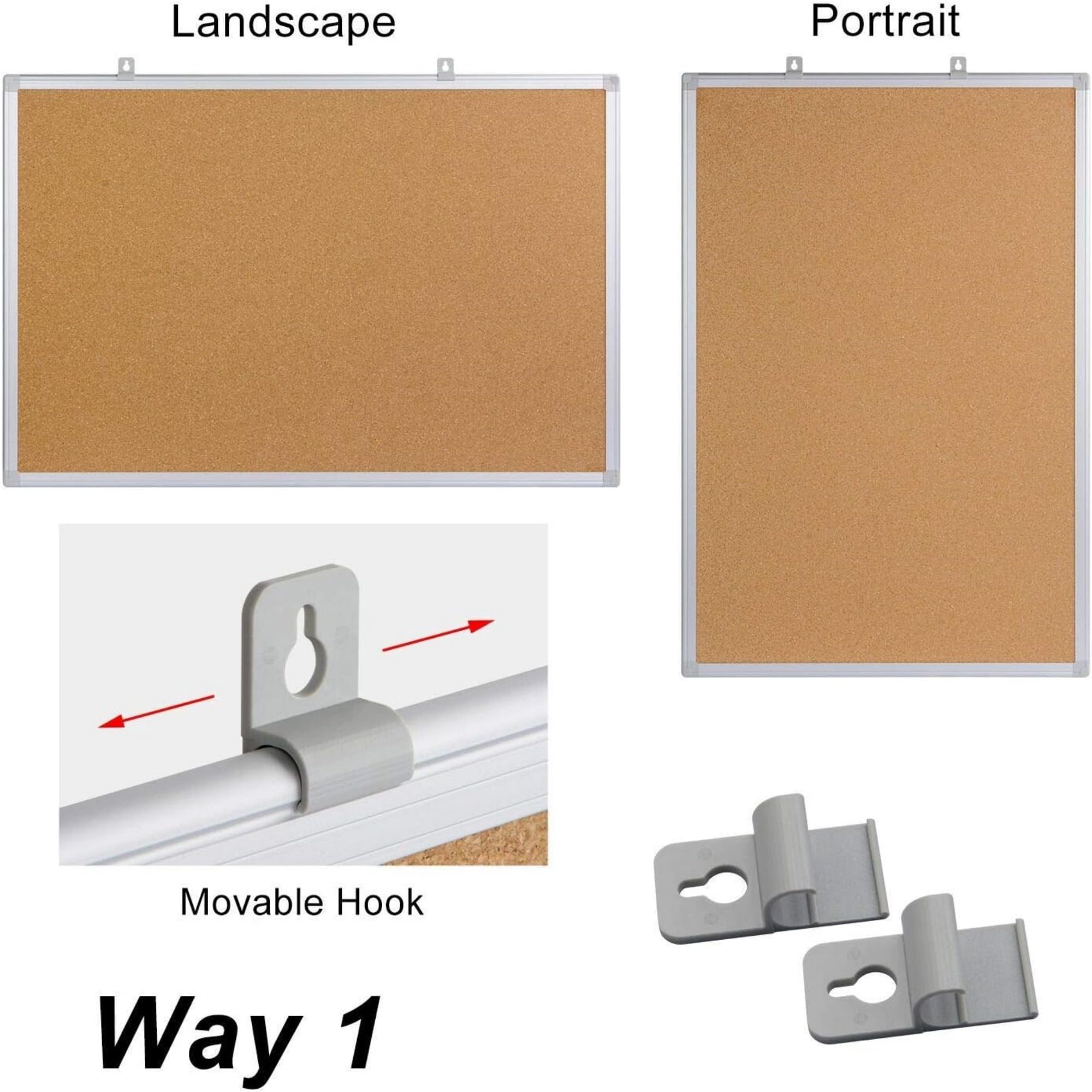 48" x 36" Cork Bulletin Board Aluminum Frame with 15 Pushpins, Wall and Office Decor for School, Home & Office,Silver
