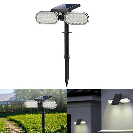 

Solar Lights Outdoor Solar Security Light Stay On or Motion On/Off Mode Dusk to Dawn Floodlights Wireless Landscape Spotlights for Garden/Fence/Patio/Porch Solar Powered Warm Light