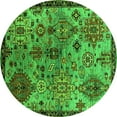 thumbnail image 1 of Ahgly Company Indoor Round Oriental Green Industrial Area Rugs, 7' Round, 1 of 4