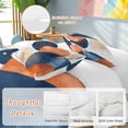 thumbnail image 2 of 3 Piece Navy Blue Burnt Orange Duvet Cover Set Full Size, Microfiber Comforter/Quilt Cover with Corner Ties and 2 Pillowcases, Abstract Modern Geometric All Season Soft Bedding with Zipper Closure, 2 of 8