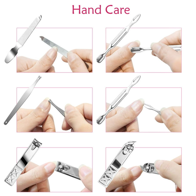 Fruushop Manicure Pedicure Set Stainless Steel Manicure Kit Nail Clipper Travel Nail Tool B