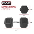 thumbnail image 4 of CAP Barbell, 75lb Coated Hex Dumbbell, Single, 4 of 7