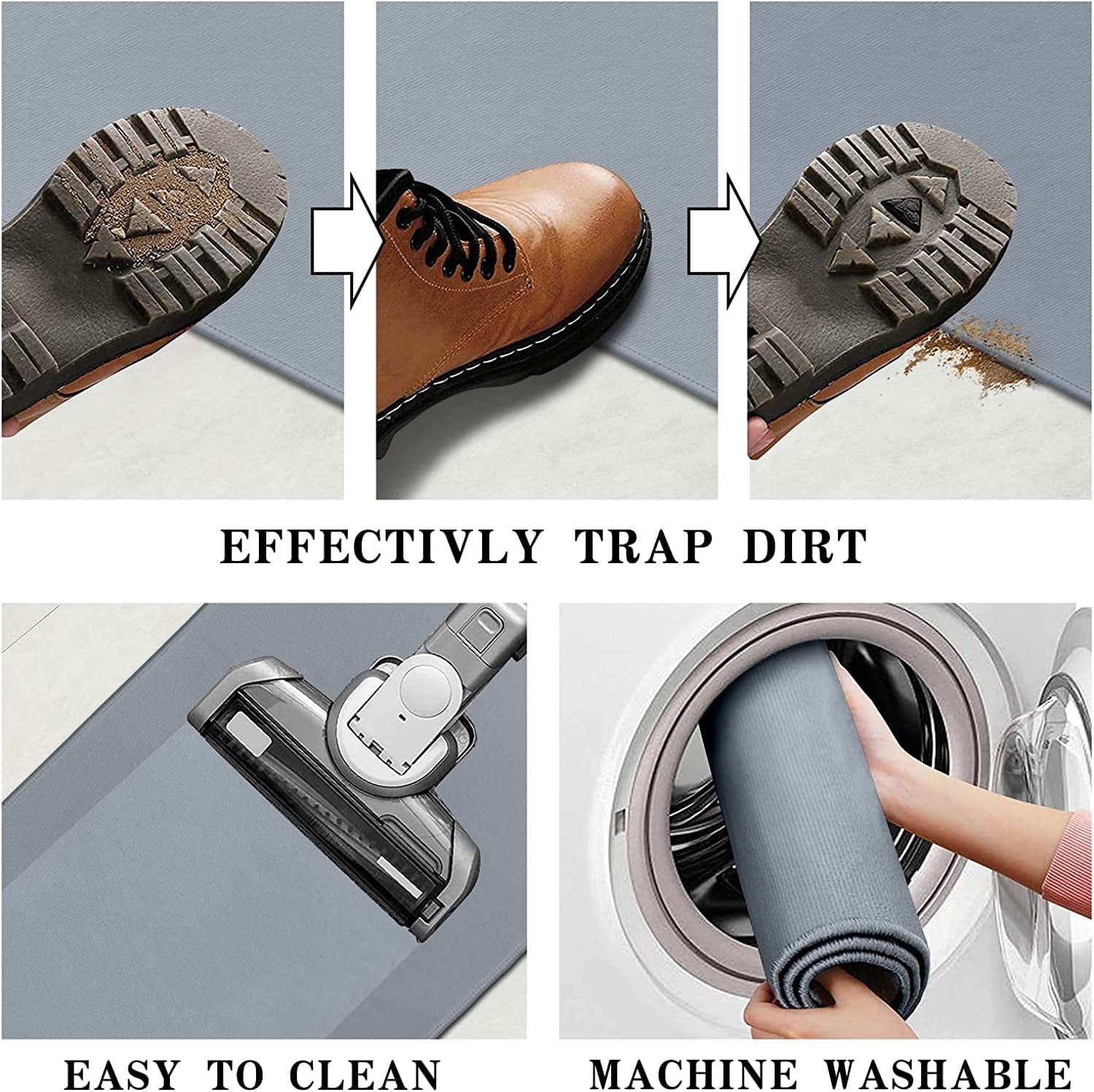 Cat Paws Plaid Doormat Non-Slip Absorbent Resist Dirt Front Door Mat Machine Washable Welcome Mats Outdoor Inside Floor Rugs for Entryway 30" X 17"