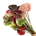 thumbnail image 3 of Artificial Anthurium Flower Branch 22.4" 3D Printing Effect Real Touch Single Stem per Piece Anthurium for Home Table Floral Decoration Home Decor, 3 of 4