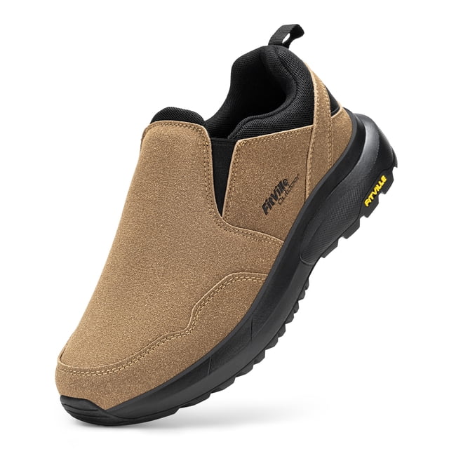 FitVille Chaussures de Marche pour Hommes, Sans Lacets, Larges, Idéales pour la Randonnée, Mains Libres, avec Beaucoup d'Espace pour les Orteils et Légères.