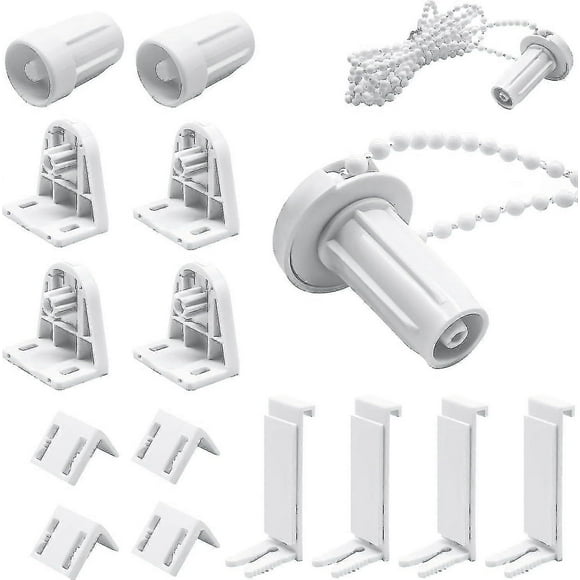 Sets 17mm Plastic Roller Blind Repair Kit, No Drilling Kit Required, For Roller Blinds, Blackout Shutters, White