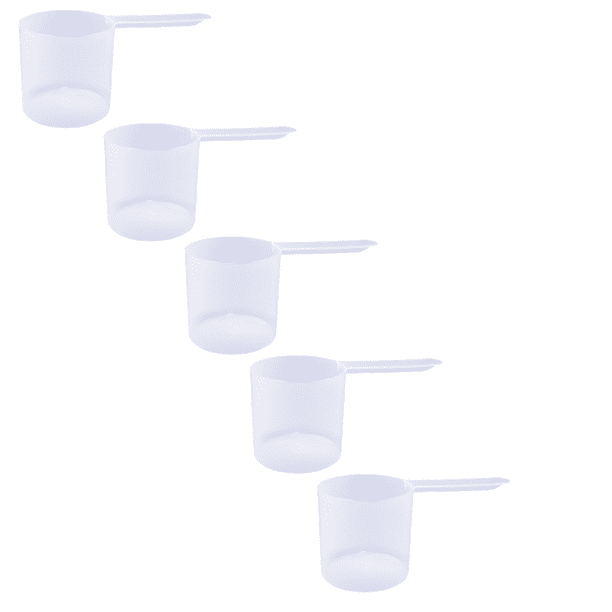 Long Handle Plastic Measuring Scoop 118 4 Cc 1 2 Cup 4 Fl Oz 118 4 Ml For Powders Pet Food Coffee And Granules Opaque Pack Of 5 The Scoopie Walmart Com