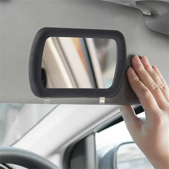Furulu Black Car Vehicle Clip-on Sun Visor Vanity Mirror Sun-shading Cosmetic Mirror 1×