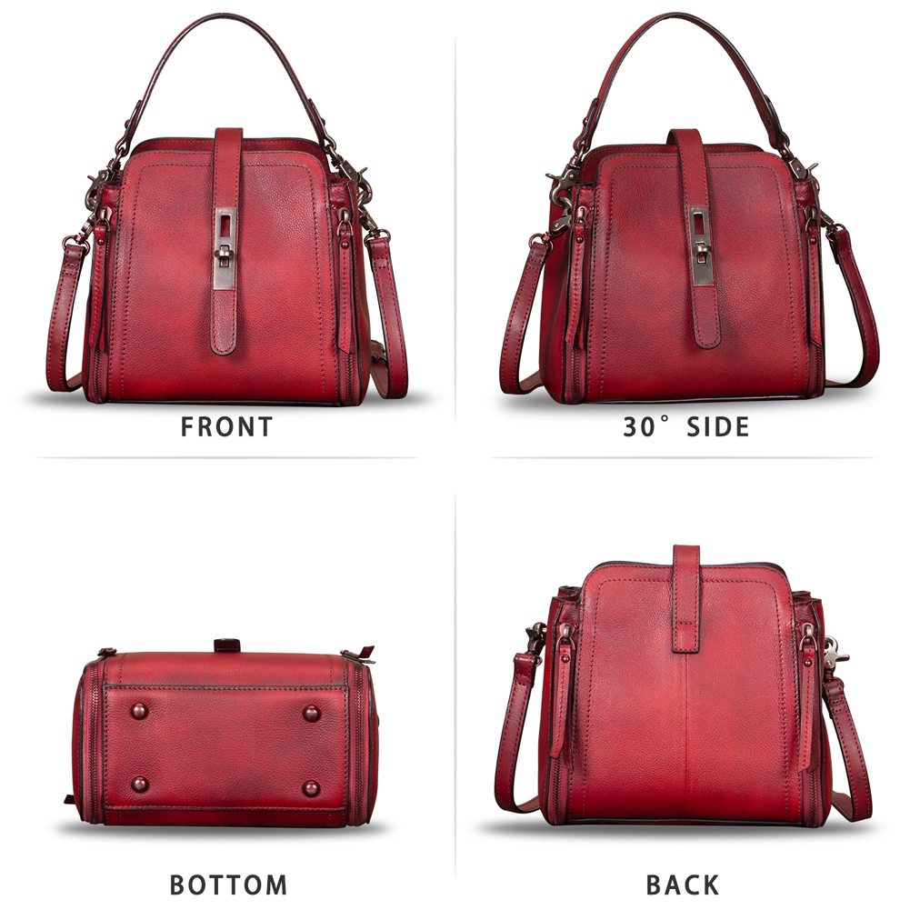 Genuine Leather Purses and Handbags for Women Vintage Crossbody Shoulder Bag
