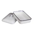 thumbnail image 1 of LEEYNEER Classic Enamel Baking Pan Rectangular Roasting Pan Vintage Serving Tray Cake Sheet Pancake Dish For Kitchen Baking And Serving, 1 of 10