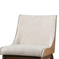 thumbnail image 3 of Iken Side Dining Chair Set of 2-Curved Panel Back-Walnut Brown Wood-Beige, 3 of 6