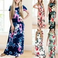 thumbnail image 4 of WEAIXIMIUNG Robes pour Filles 4T à 5T Robe Longue Maxi Décontractée Ample à Manches Courtes à Imprimé Floral avec Poches pour Fille 3-4 Ans, 4 of 4