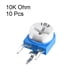 thumbnail image 2 of Potenciómetro ajustable Uxcell de 10K Ohm Resistencia variable horizontal 10 paquetes, 2 of 3