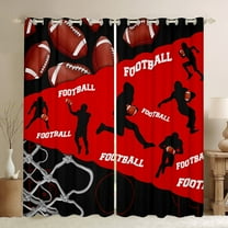 Erosebridal Football Sports Curtains Pack of 2 (38x54), Soccer Player 30%-50% Black Out Curtains, Teenager