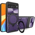 thumbnail image 1 of KOMI for Google Pixel 9 Pro XL Case with Metal Ring Stand & Slide Camera Cover for Pixel 9 Pro XL Phone Case Magnetic Military Grade Shockproof Heavy Duty Rugged Protective Cover (Purple), 1 of 5