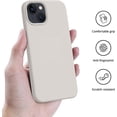 thumbnail image 7 of for iPhone 14 Phone Case,[Military Shockproof Protection] Liquid Silicone Case with [Soft Anti-Scratch Microfiber Lining] Camera & Screen Protection 6.1 inch Slim Thin Cover（Stone, 7 of 7
