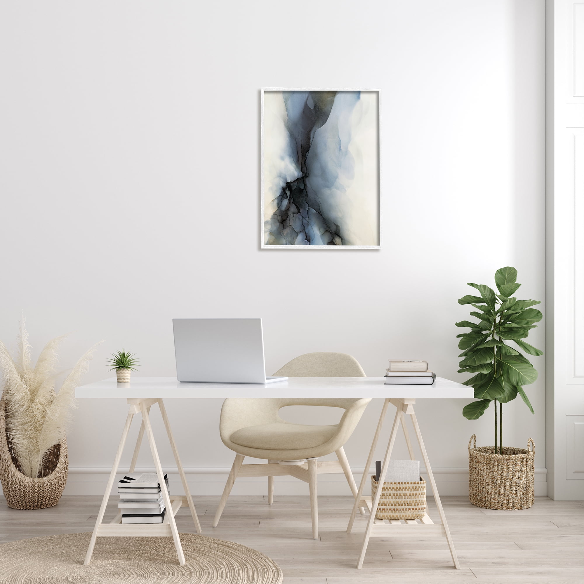 Stupell Industries Murky Blue Abstract Fluid Shape Distorted Twist, 24 x 30, Designed by Kippi Leonard