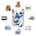 thumbnail image 6 of Bingfone Blue Flying Butterflies Waterproof Foldable Laundry Hamper Bucket With Handles For Storage Bin,Clothes Hamper (Small), 6 of 8