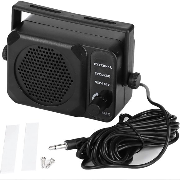 ZOUSSIQI Car Radio External Speaker, ABS Metal Mini External Speaker NSP 150V 2 Way Radio CB HF VHF UHF Transceiver Car Intercom Speaker for Car Accessory CA919-24843
