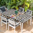 thumbnail image 2 of Bunny Easter Table Cloths for 5 Foot Rectangle Tables, Black Plaid Spring Floral Pastoral Retro Art Patio Waterproof Elastic Fitted Tablecloths, Washable Rectangular Table Cover for Camping, 2 of 8