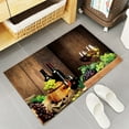 thumbnail image 4 of 2 Piece Kitchen Rug Set, Bottles Glasses Wine Grapes Non-Slip Floor Mats Absorb Standing Doormat, Wooden Table Soft Anti Fatigue Runner Rugs Carpet Sets (18x30+18x48 inch), 4 of 6