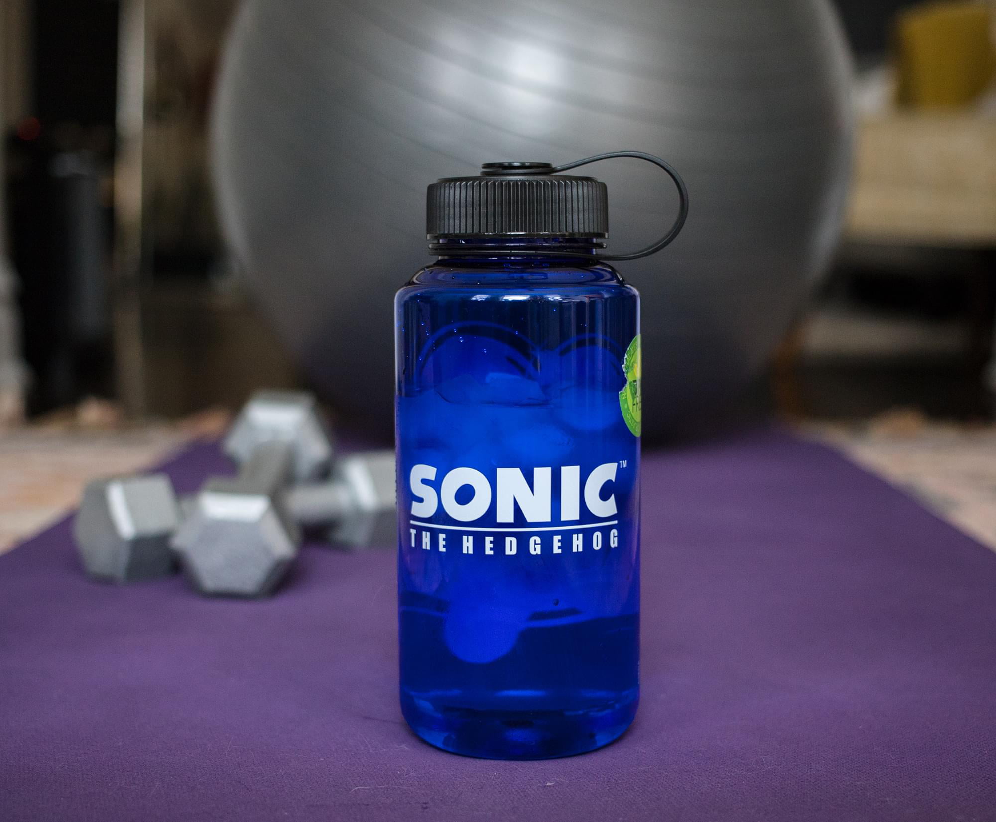 Sonic the Hedgehog and Rings Plastic Water Bottle